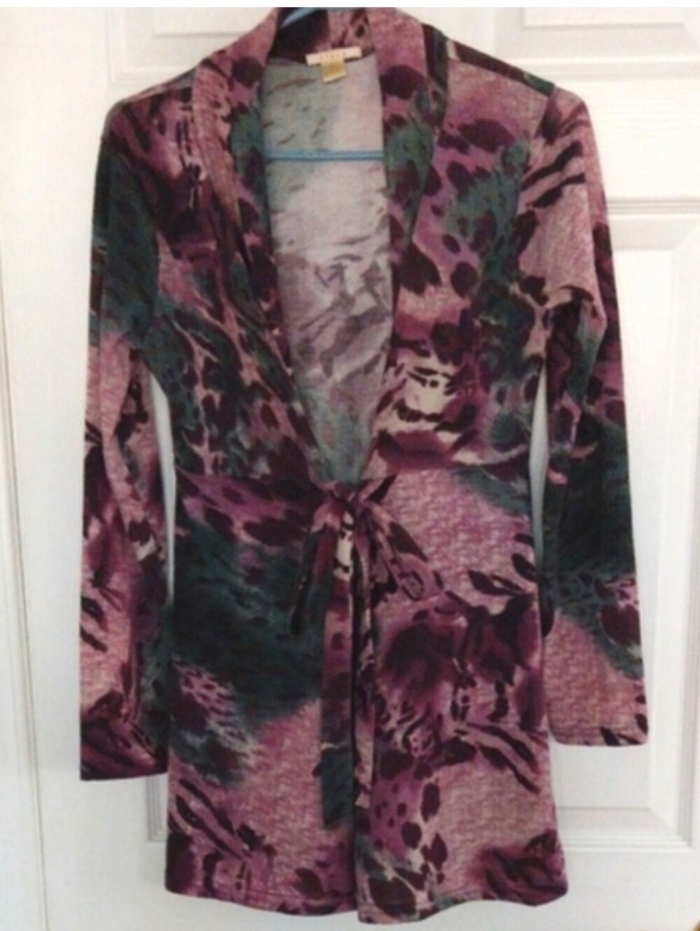 🎀Tie-Waist Open Front Women's Cardigan- Mauve Floral Print